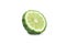 Cross Section or half bergamot or kaffir lime on white isolated background with clipping path. Bergamot is Thai aromatic herb for