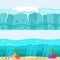 Cross section of sea water ecology natural geologist underwater background landscape river vector illustration.