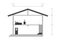 Cross section of silhouette modern house building with blank inside room, vector illustration