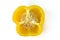 Cross Section of Yellow Bell Pepper Shot from Directly Above