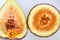 Cross sections of fruit