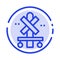 Cross, Sign, Station, Train Blue Dotted Line Line Icon