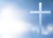 Cross on the sky backdrop. Vector drawing