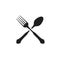 Cross spoon and fork icon vector illustration