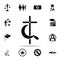 cross with a star and a sickle icon. Detailed set of communism and socialism icons. Premium graphic design. One of the collection