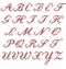 Cross stitch alphabet, italic capital letters