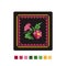 Cross stitch design with floral pattern