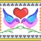 Cross Stitch Embroidery love bird design for seamless pattern texture