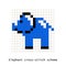 Cross-stitch pixel art elephant vector set.