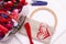 Cross stitch, red color