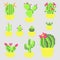 Cross Stitch vector cactuses