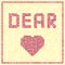 Cross-stitched vector heart with DEAR title