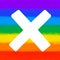 Cross symbol frame pride rainbow symbol LGBTQ equality rights hand drawn illustration