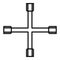 Cross tire key icon, outline style