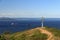 A cross at the top of the Eagle`s Nest hill in the center of Vladivostok