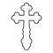 Cross trefoil shamrock Cross monogram Religious cross icon black color outline vector illustration flat style image