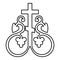 Cross vine Cross monogram Symbol secret communion sign Religious cross anchors icon black color outline vector illustration flat