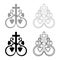 Cross vine Cross monogram Symbol secret communion sign Religious cross anchors icon set black color vector illustration flat