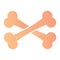Crossbones flat icon. Two crossed bones. Halloween party vector design concept, gradient style pictogram on white