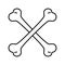 Crossbones icon vector Halloween logo skull pirate symbol dog bone ghost head cartoon character doodle illustration design