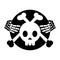 Crossbones Skeleton Badge / Emblem Monochrome