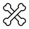 Crossbones thin line icon