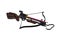 Crossbow isolate on white back. Modern crossbow with wooden butt. Quiet weapons for hunting and sports