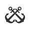 Crossed anchors graphic icon