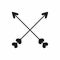 Crossed arrows of Cupid.  Icon, logo, symbol.