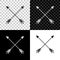 Crossed arrows icon isolated on black, white and transparent background. Vector