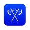 Crossed battle axes icon digital blue