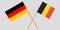 The crossed Belgium and Germany flags