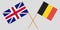 The crossed Belgium and UK flags
