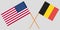 The crossed Belgium and USA flags