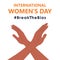 Crossed black arms on isolated background. International womens day. 8th march. Break The Bias campaign. Vector