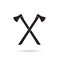 Crossed black axe icon