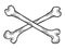 Crossed bones sketch engraving vector