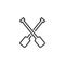 Crossed canoe paddles outline icon