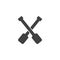 Crossed canoe paddles vector icon