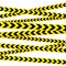 Crossed caution tape set. Yellow and black warning stripes. Repeated construction, hazard, danger sellotapes