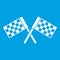 Crossed chequered flags icon white