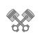 Crossed engine pistons icon