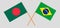 Crossed flags of Bangladesh and Brazil