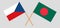 Crossed flags of Bangladesh and Czech Republic