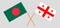 Crossed flags of Bangladesh and Georgia