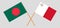 Crossed flags of Bangladesh and Malta