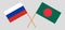 Crossed flags of Bangladesh and Russia