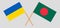 Crossed flags of Bangladesh and Ukraine