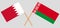 Crossed flags of Belarus and Bahrain