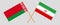 Crossed flags of Belarus and Iran